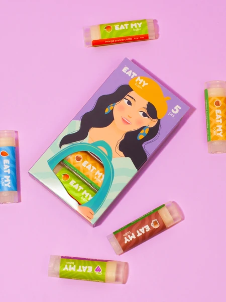 Набор питательных бальзамов для губ  "Прилив Вдохновения" Eat My Balm Set Feel Inspired