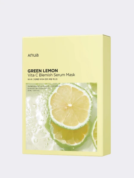 Набор осветляющих тканевых масок для лица ANUA Green Lemon Vita C Blemish Serum Mask Set Набор осветляющих тканевых масок для лица ANUA Green Lemon Vita C Blemish Serum Mask Set