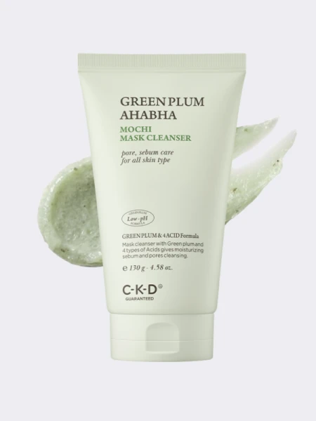 Очищающая маска-пенка для умывания с экстрактом зелёной сливы CKD Greenplum AHA BHA Mochi Mask Cleanser