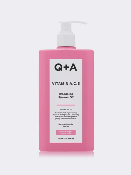 Очищающее масло для душа с комплексом витаминов Q+A Vitamin A.C.E. Cleansing Shower Oil