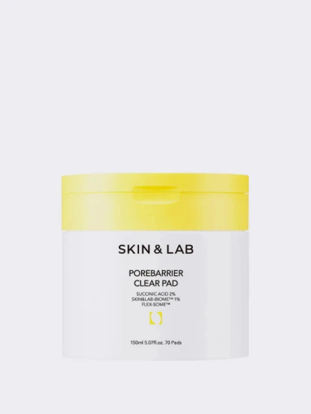Очищающие пилинг-пэды с янтарной кислотой SKIN&LAB Porebarrier Clear Pad Очищающие пилинг-пэды с янтарной кислотой SKIN&LAB Porebarrier Clear Pad