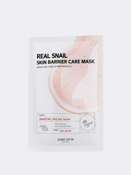 Укрепляющая тканевая маска для лица с муцином улитки Some By Mi Real Snail Skin Barrier Care Mask Укрепляющая тканевая маска для лица с муцином улитки Some By Mi Real Snail Skin Barrier Care Mask