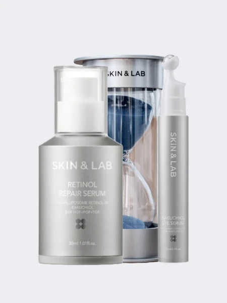Набор: Сыворотка для лица с ретинолом + роллер для век с бакучиолом SKIN&LAB Take Your Time Box Набор: Сыворотка для лица с ретинолом + роллер для век с бакучиолом SKIN&LAB Take Your Time Box