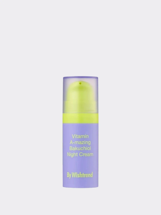 МИНИ Ночной регенерирующий крем с бакучиолом и ретиналем By Wishtrend Vitamin A-mazing Bakuchiol Night Cream