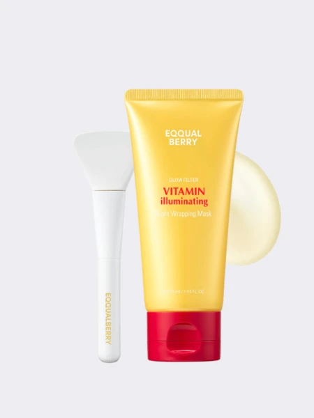 Осветляющая маска-плёнка с экстрактом ацеролы и ниацинамидом EQQUALBERRY Vitamin illuminating Night Wrapping Mask