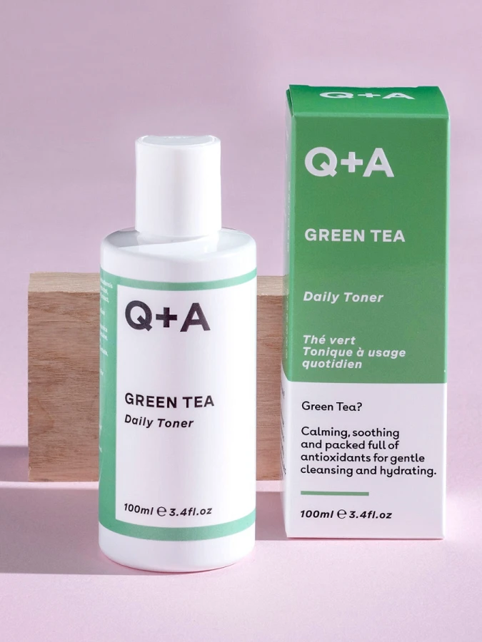 Освежающий тонер для лица с экстрактом зеленого чая и алоэ вера Q+A Green Tea Daily Toner