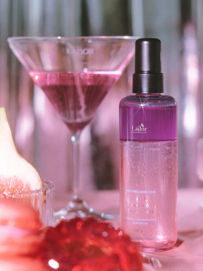 Парфюмированный двухфазный спрей для волос La’dor Keratin Layered Oil Hair Mist Fig Tea