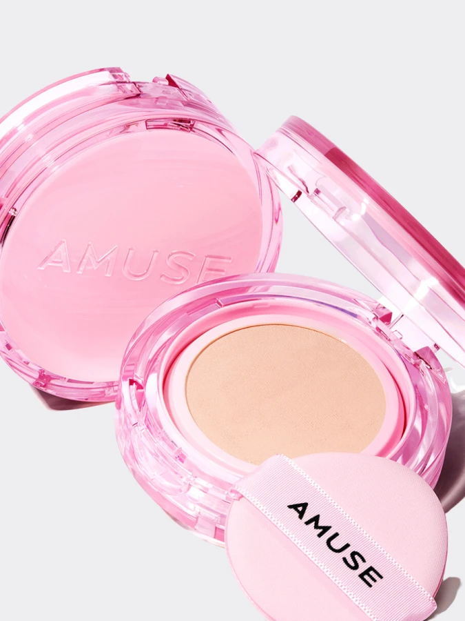 Тональный кушон с сияющим финишем AMUSE Dew Power Vegan Cushion SPF 50+ PA++++ 01 Pure