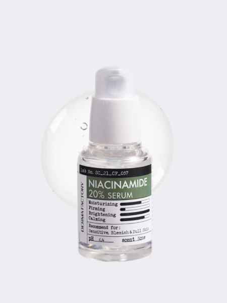 Успокаивающая сыворотка для лица с ниацинамидом Derma Factory Niacinamide 20% Serum