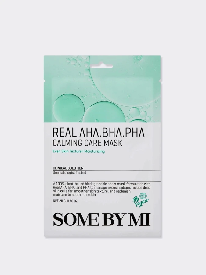 Обновляющая тканевая маска с кислотами Some By Mi Real AHA/BHA/PHA Calming Care Mask
