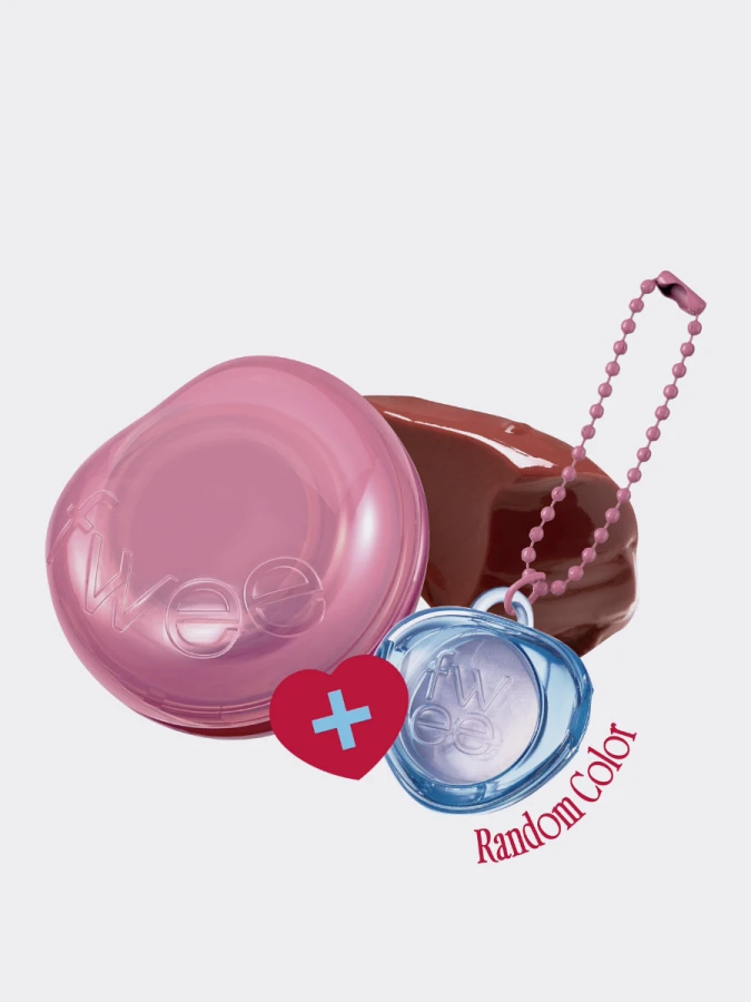 Набор: Оттеночное желе для губ и щёк + брелок fwee Lip&Cheek Glowy Jelly Pot JS02 Caramelized Keyring Set