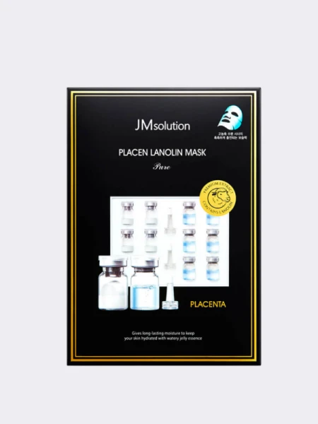 Тканевая укрепляющая плацентарная маска для лица с ланолином JMsolution Placen Lanolin Mask