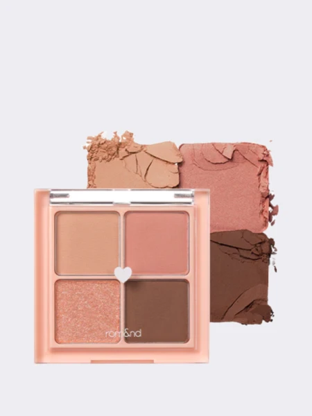 Мини-палетка теней в тёплых розовых оттенках rom&nd Better Than Eyes 01 Dry Mango Tulip