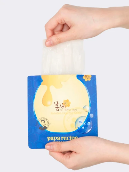 Разглаживающая тканевая маска с мёдом и пептидами Papa Recipe Bombee Pepta Ampoule Honey Mask Pack