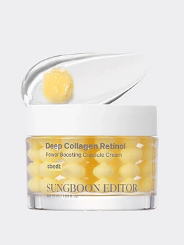 Разглаживающий капсульный крем с коллагеном и спикулами Sungboon Editor  Deep Collagen Retinol Power Boosting Capsule Cream