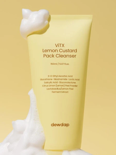 Осветляющая маска-пенка для умывания с экстрактом лимона dewdap ViTX Lemon Custard Pack Cleanser