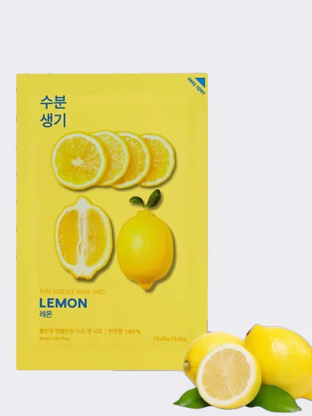 Осветляющая тканевая маска для лица с экстрактом лимона Holika Holika Pure Essence Mask Sheet Lemon Осветляющая тканевая маска для лица с экстрактом лимона Holika Holika Pure Essence Mask Sheet Lemon