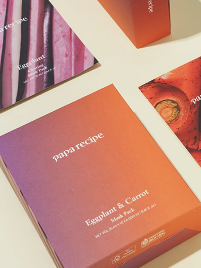 Набор тканевых масок с экстрактом моркови и баклажана Papa Recipe Carrot & Eggplant Mask Pack Set