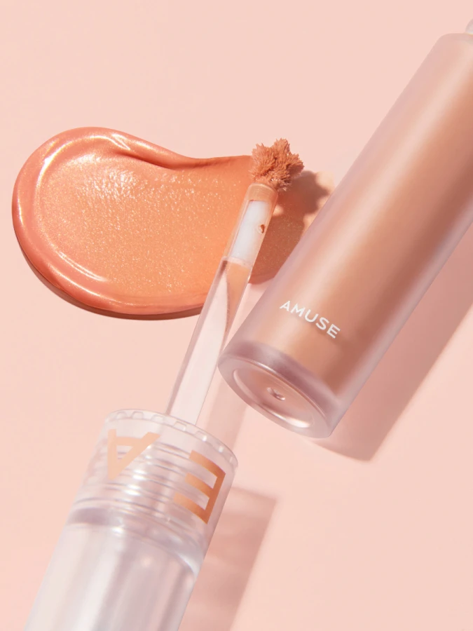 Кремовые румяна в коралловом оттенке AMUSE Soft Cream Cheek 04 Shimmer Marmalade