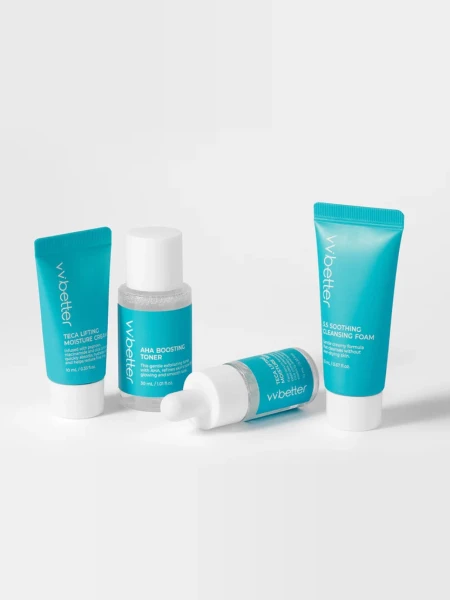 Набор миниатюр для ухода за кожей с пептидами VVBETTER 4 Step Blue Line Travel Kit Набор миниатюр для ухода за кожей с пептидами VVBETTER 4 Step Blue Line Travel Kit