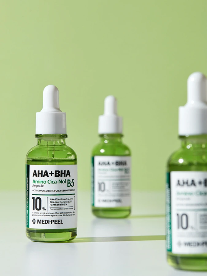 Обновляющая сыворотка с комплексом кислот и экстрактом центеллы MEDI-PEEL AHA BHA Amino Cica-Nol B5 Ampoule