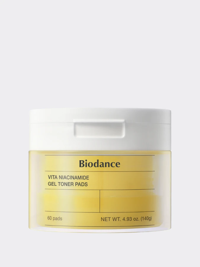 Осветляющие гелевые тонер-диски для лица с ниацинамидом Biodance Vita Niacinamide Gel Toner Pads