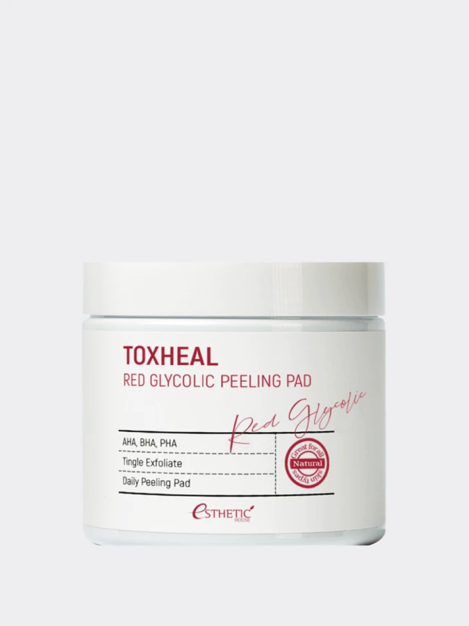 Пилинг-пэды с АНА и ВНА кислотами Esthetic House Toxheal Red Glycolic Peeling Pad