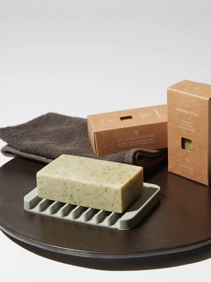 Силиконовая подставка для твёрдого мыла Aromatica Silicone Soap Tray