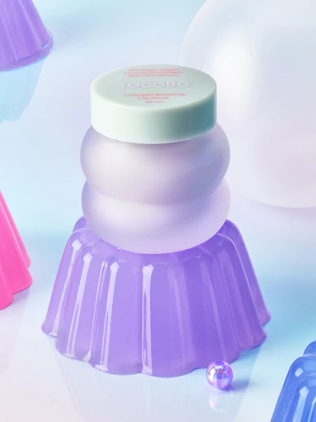 Разогревающая ночная маска для губ с экстрактом лаванды TOCOBO Collagen Boosting Lip Mask