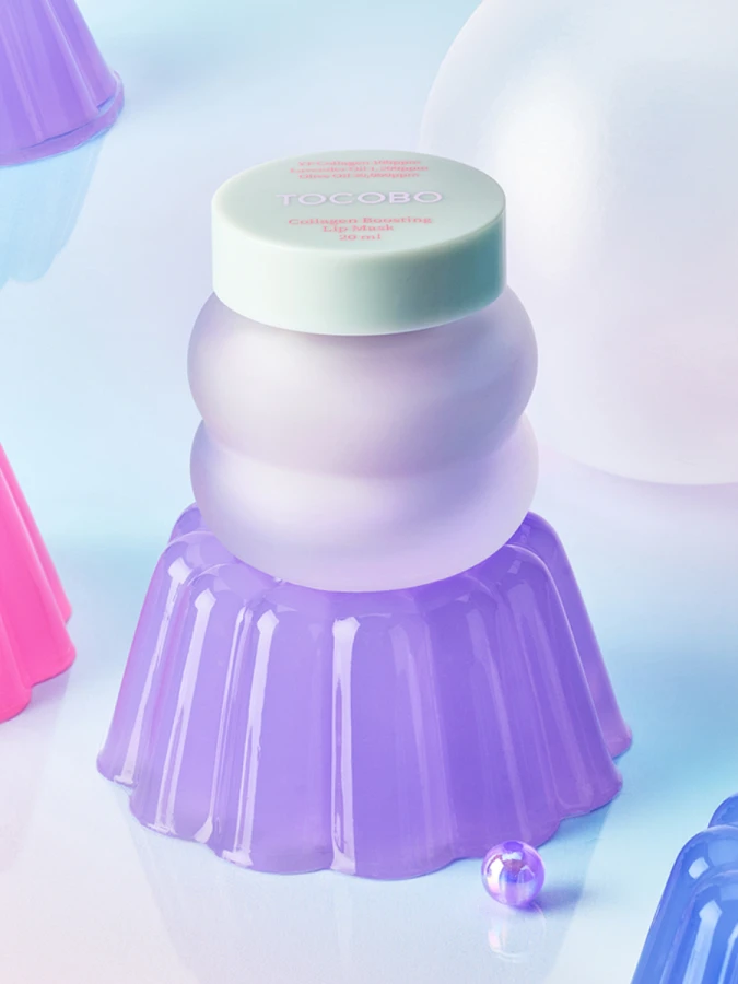Разогревающая ночная маска для губ с экстрактом лаванды TOCOBO Collagen Boosting Lip Mask