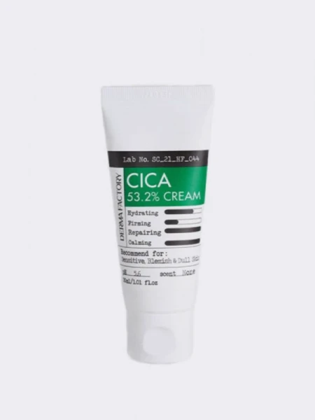 Успокаивающий крем для лица с экстрактом центеллы азиатской Derma Factory Cica 53.2% Cream Успокаивающий крем для лица с экстрактом центеллы азиатской Derma Factory Cica 53.2% Cream