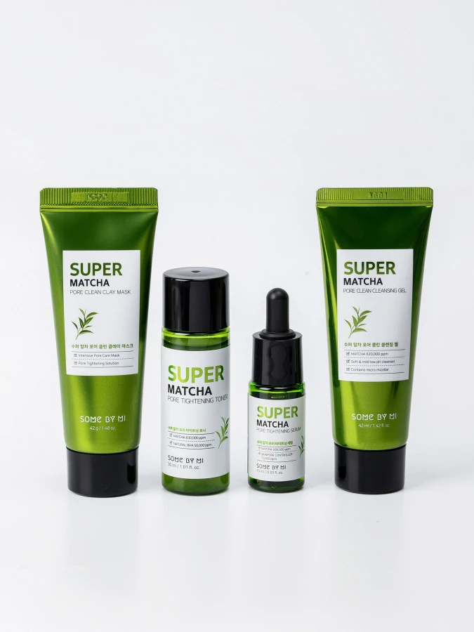 Набор миниатюр для сужения пор с чаем матча Some By Mi Super Matcha Pore Care Starter Kit