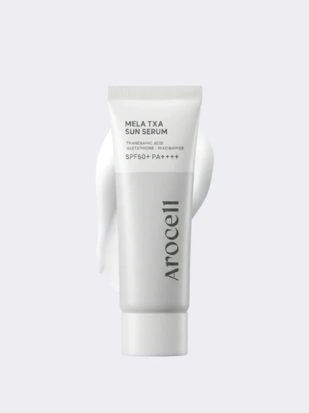 Осветляющий солнцезащитный флюид с транексамовой кислотой Arocell Mela TXA Sun Serum SPF50+ PA++++