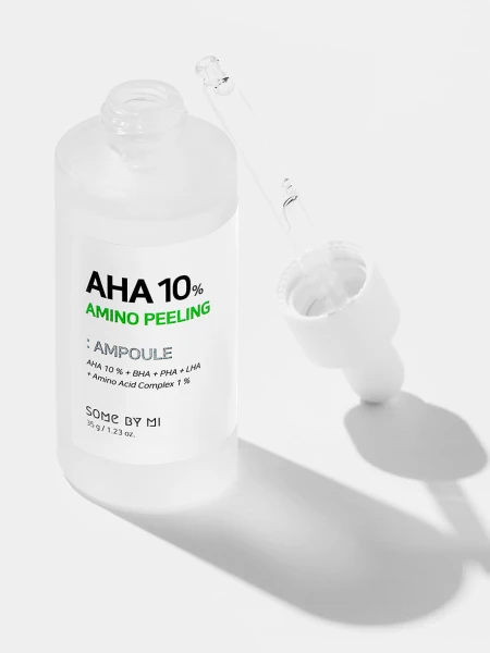Отшелушивающая амино-сыворотка с комплексом кислот Some By Mi AHA 10% Amino Peeling Ampoule Отшелушивающая амино-сыворотка с комплексом кислот Some By Mi AHA 10% Amino Peeling Ampoule