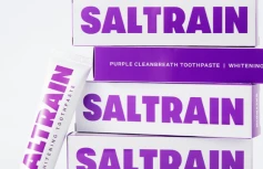 Отбеливающая зубная паста с перекисью водорода для свежего дыхания SALTRAIN Purple Clean Breath Toothpaste