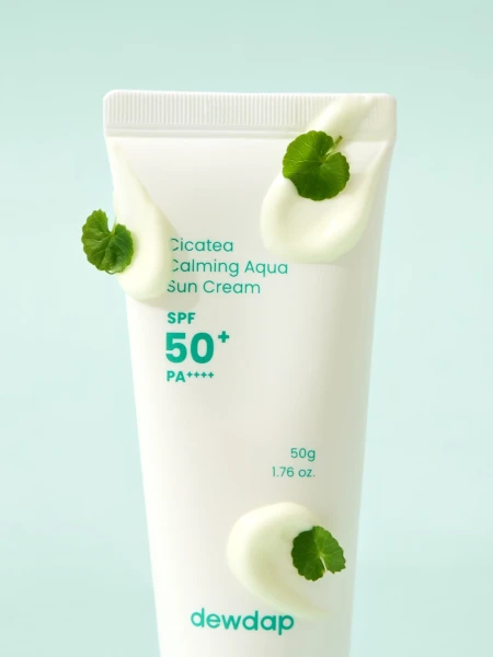Успокаивающий солнцезащитный крем с экстрактом центеллы dewdap Cicatea Calming Aqua Suncream