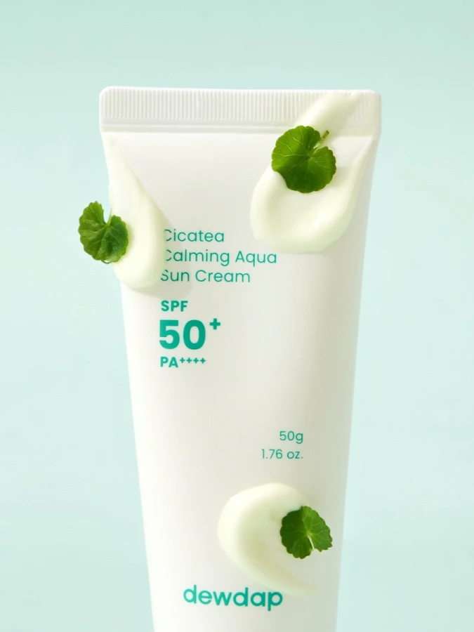 Успокаивающий солнцезащитный крем с экстрактом центеллы dewdap Cicatea Calming Aqua Suncream