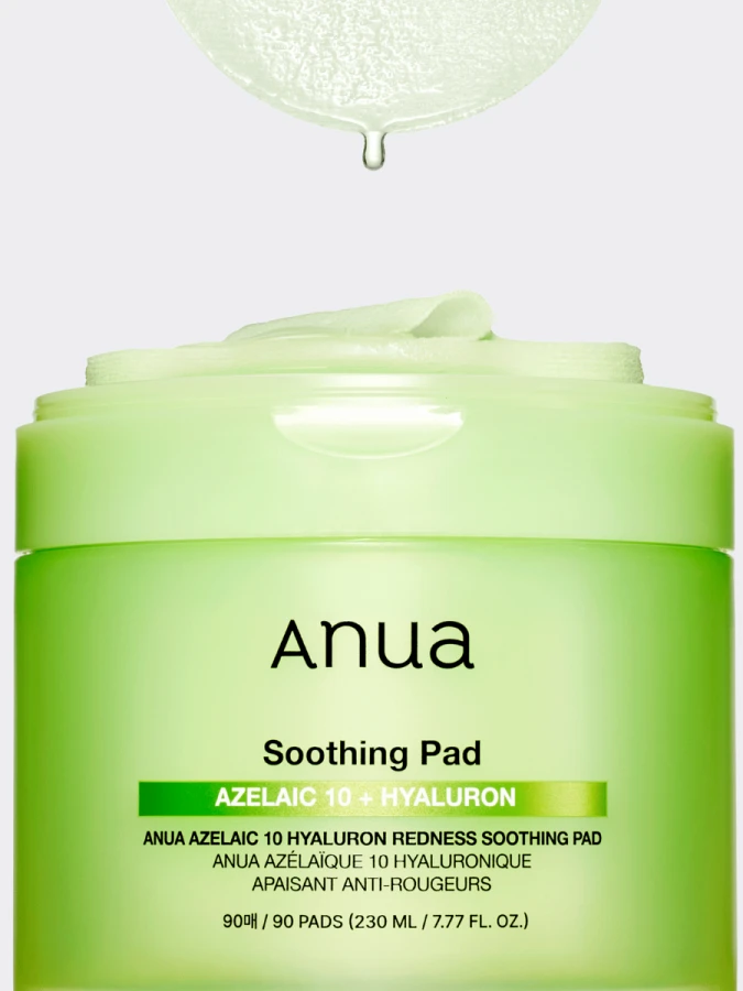 Успокаивающие тонер-пэды с азелаиновой кислотой ANUA Azelaic 10 Hyaluron Redness Soothing Pad