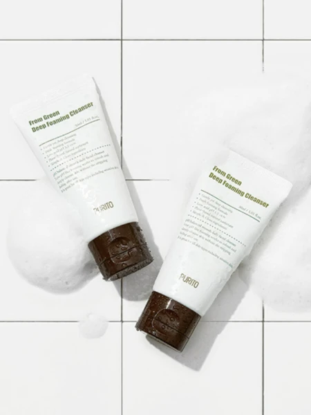 Слабокислотная пенка с центеллой и зеленым чаем Purito From Green Deep Foaming Cleanser Слабокислотная пенка с центеллой и зеленым чаем Purito From Green Deep Foaming Cleanser