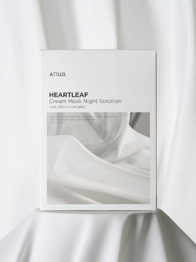 Набор укрепляющих тканевых масок для лица с керамидами ANUA Heartleaf Cream Mask Night Solution Set