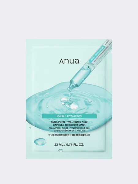 Увлажняющая тканевая маска с ПДРН и гиалуроновой кислотой ANUA PDRN Hyaluronic Acid Capsule 100 Serum Mask