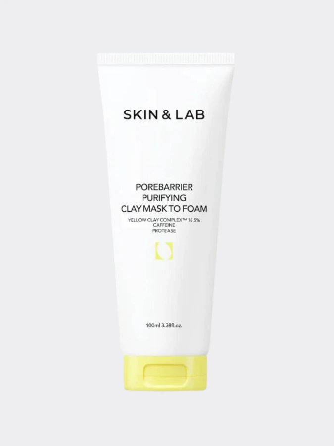 Очищающая маска-пенка для умывания с желтой глиной SKIN&LAB Porebarrier Purifying Clay Mask to Foam