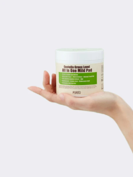 Увлажняющие отшелушивающие пэды с центеллой PURITO Centella Green Level All In One Mild Pad