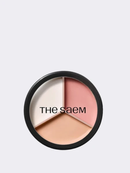 Палетка кремовых корректоров The Saem Cover Perfection Triple Pot Concealer 07 pink beige