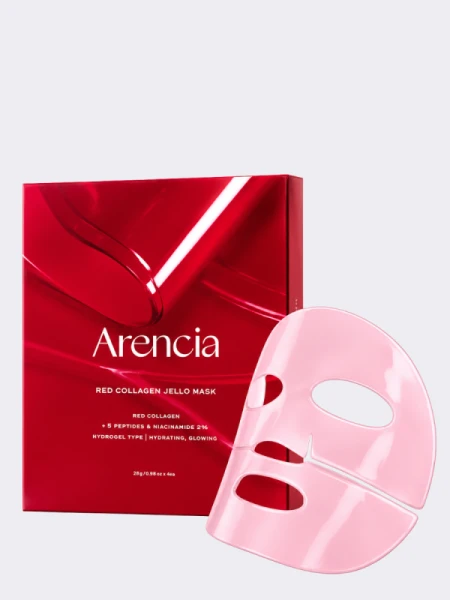 Набор укрепляющих гидрогелевых масок с коллагеном и пептидами Arencia Red Collagen Jello Mask