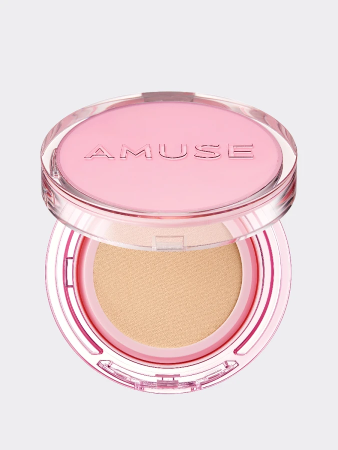 Тональный кушон с сияющим финишем AMUSE Dew Power Vegan Cushion SPF 50+ PA++++ 02 Healthy