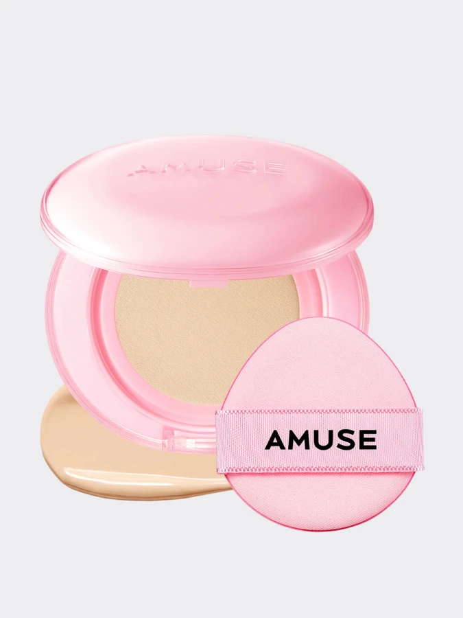 Тональное средство с сияющим финишем AMUSE Dew Power Vegan Cushion SPF 50+ PA++++ 1.5 Natural