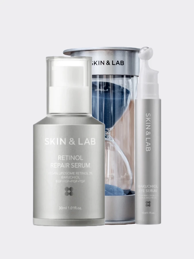 Набор: Сыворотка для лица с ретинолом + роллер для век с бакучиолом SKIN&LAB Take Your Time Box
