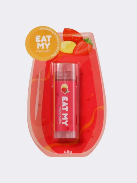 Оттеночный бальзам для губ "Клубнично-банановый смузи" EAT MY Color Balm Strawberry & Banana Smoothie
