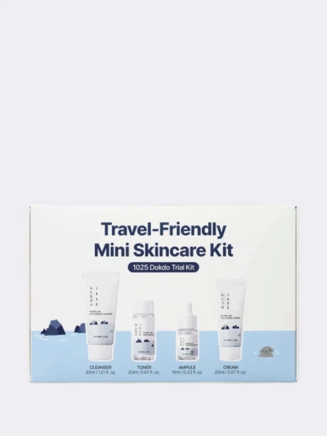Дорожный набор для ухода за кожей с морской водой Round Lab 1025 Dokdo Trial Kit